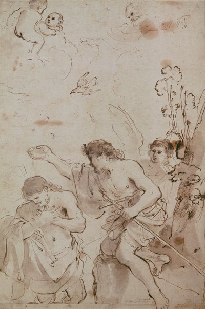 Baptism of Christ by Giovanni Francesco Barbieri
